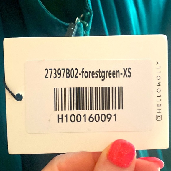 NWT Hello Molly Forest Green Romper Dress - Size XS - Picture 3 of 4